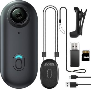 128GB FHD 1080P Mini Body Camera, Wearable Action Body Cam, Thumb Size Hands Free Recording Body Worn Camera, Premium Portable Camcorder Mount Anywhere for Security, Work, Guard, Travel (Black)